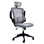 Techni Mobili High-Back Mesh Executive Chair, Silver Grey for home office seating