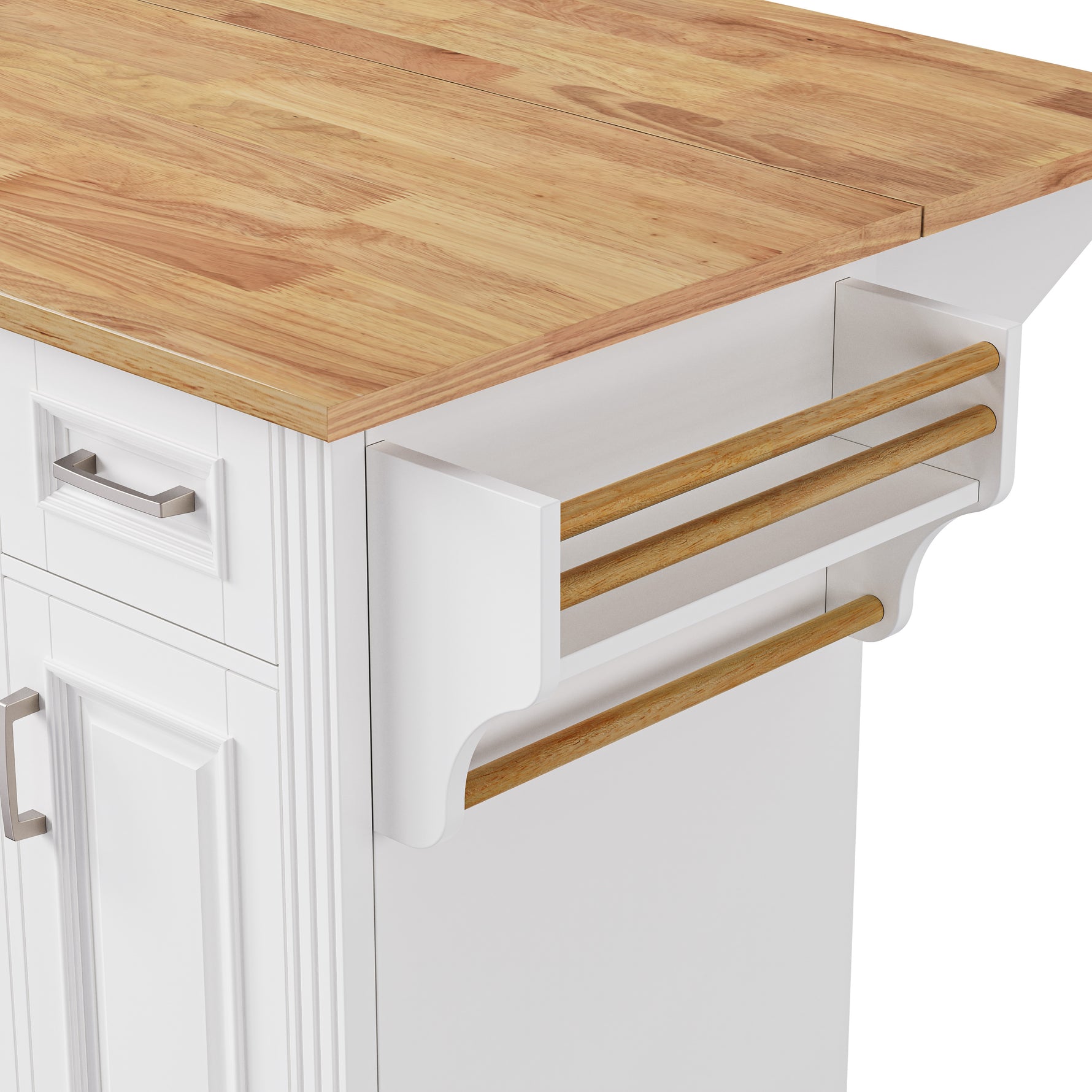 54 in. Rolling Kitchen Island with Drop Leaf & Storage product view 109