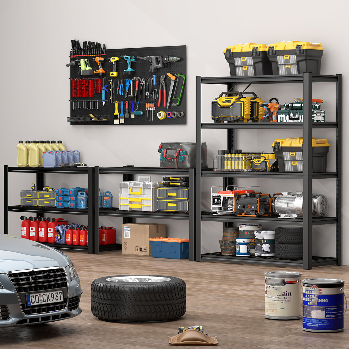 59" Heavy-Duty Metal Garage Storage Rack for workshop, garage, storage, or utility use