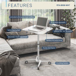 Techni Mobili White Sit-to-Stand Mobile Laptop Cart mobile laptop workstation