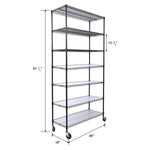 7-Tier Adjustable Wire Shelving Unit, 2450 lb Capacity for workshop, garage, storage, or utility use