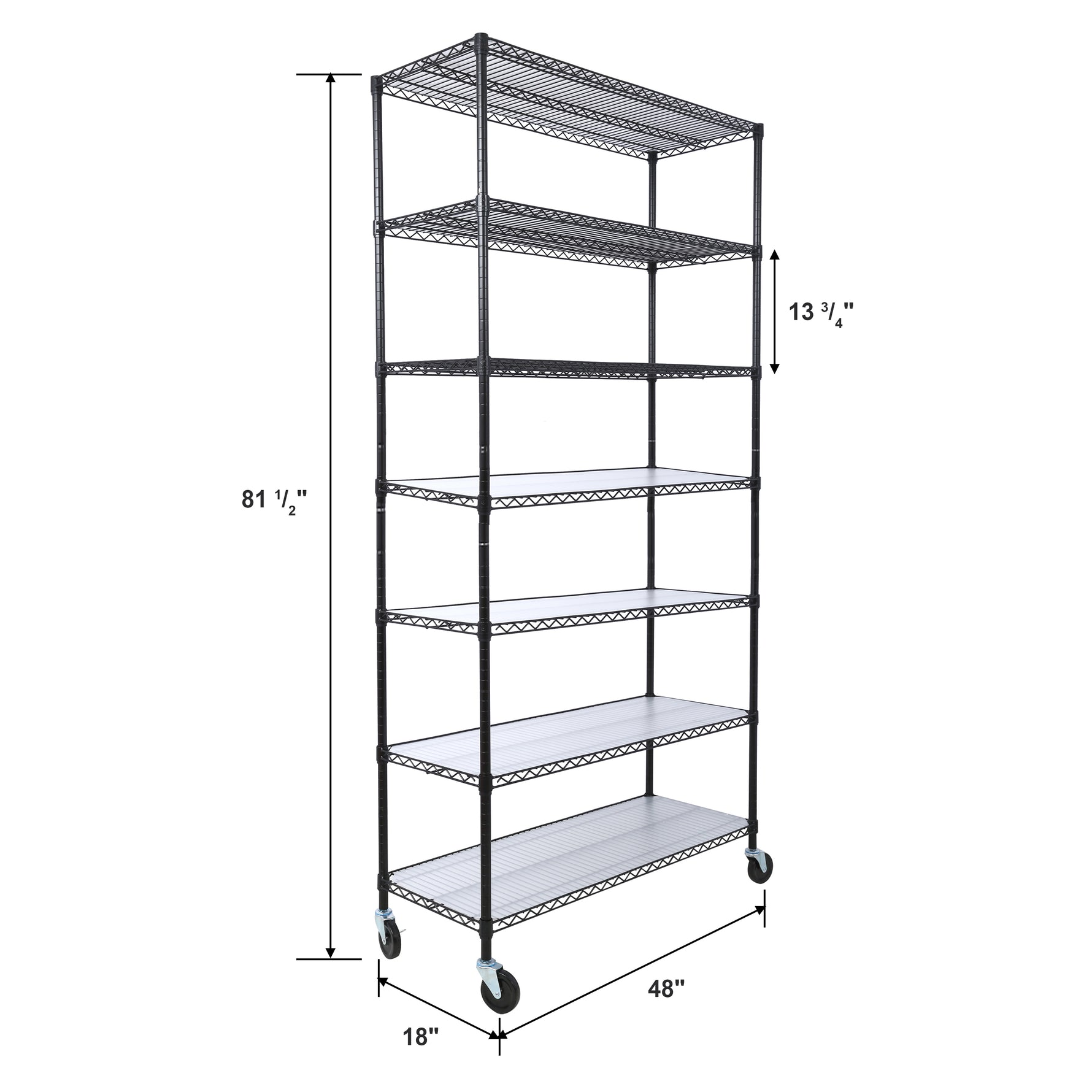 7-Tier Adjustable Wire Shelving Unit, 2450 lb Capacity for workshop, garage, storage, or utility use