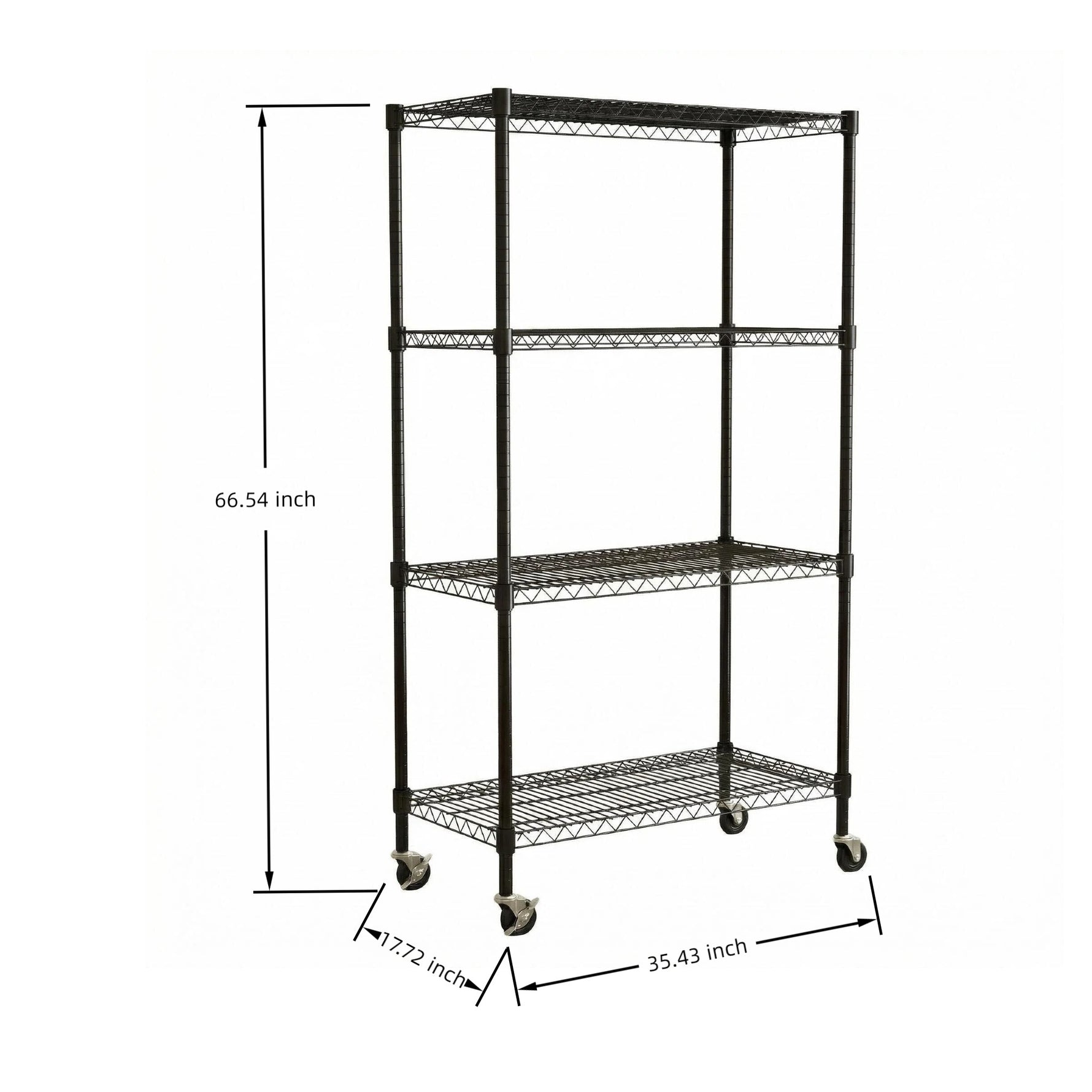 Heavy-Duty Adjustable Wire Shelving Unit with Wheels & Levelers for workshop, garage, storage, or utility use