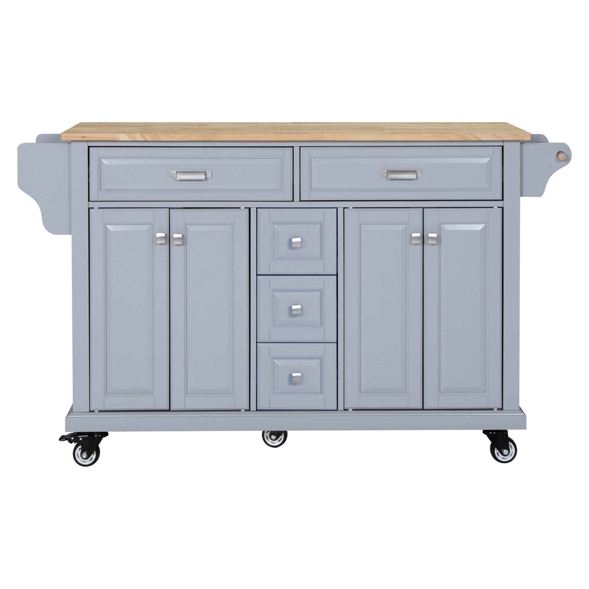 Rubberwood Kitchen Cart with 5 Drawers & Storage Cabinet product view 24