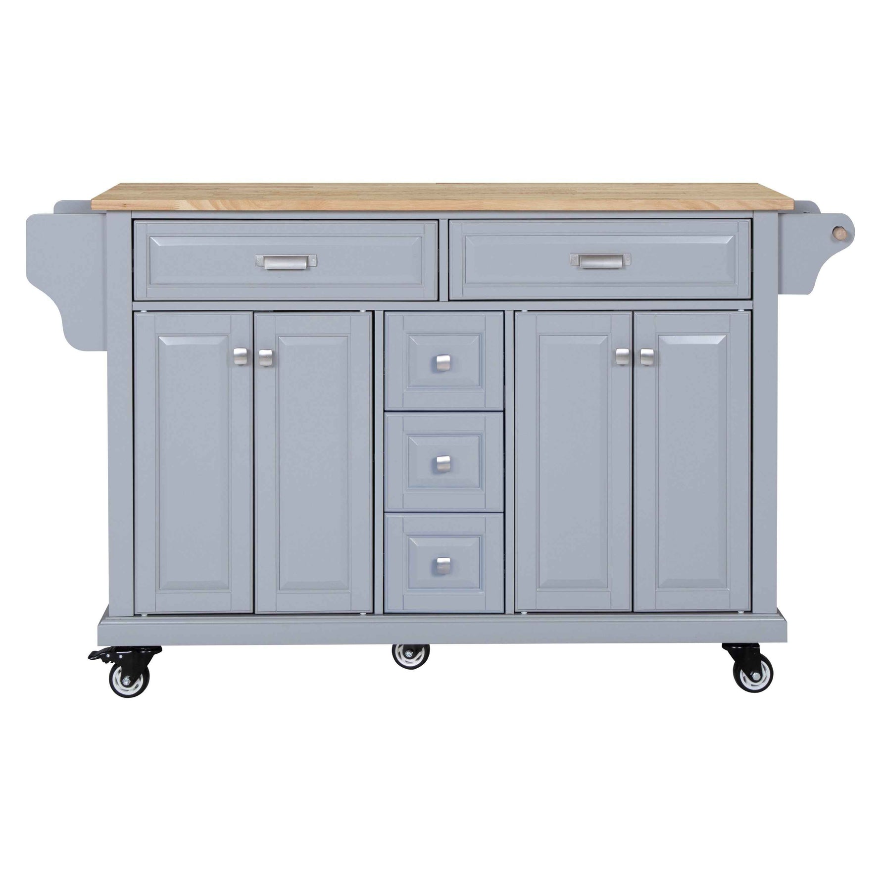 Rubberwood Kitchen Cart with 5 Drawers & Storage Cabinet product view 24