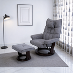 8-Point Massage Recliner with Ottoman, Heated Reclining Chair, Bent Wood Base detail image 3