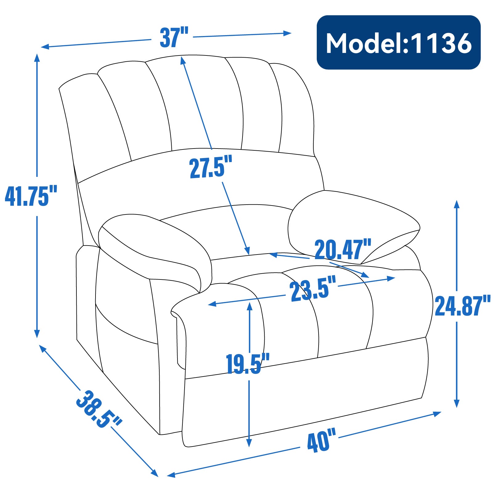 Chenille Power Lift Recliner detail image 55