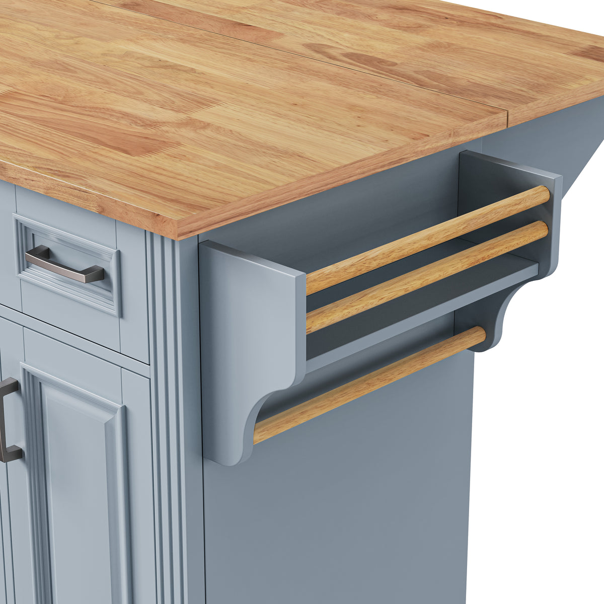 54 in. Rolling Kitchen Island with Drop Leaf & Storage product view 129