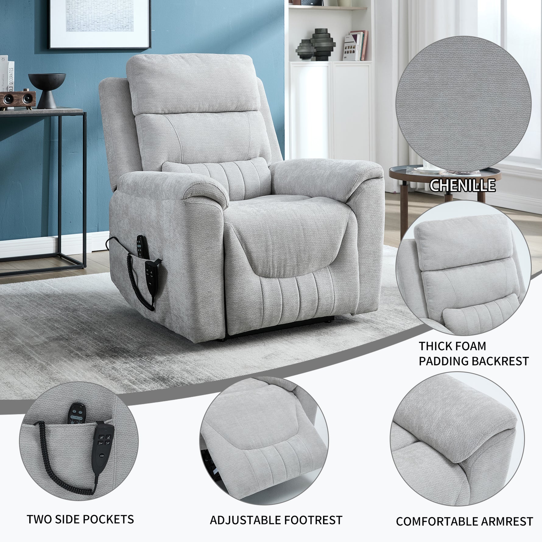 Dual-Motor Leather-Air Power Lift Recliner detail image 140