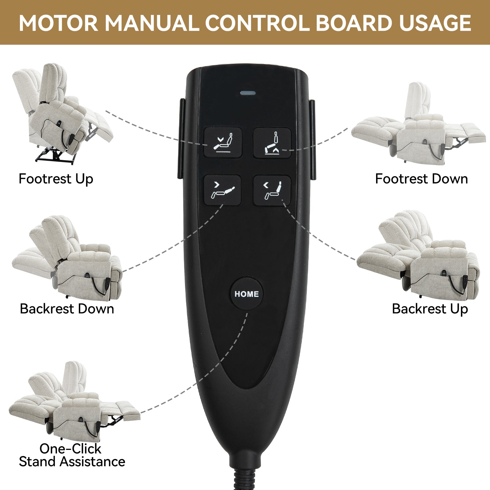 Dual-Motor Heat & Massage Power Lift Recliner, 350 lb Capacity detail image 13