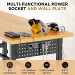 96" Adjustable Workbench with Pegboard & Power for workshop, garage, storage, or utility use