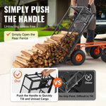Metal Garden Dump Cart with 2-in-1 Handle for workshop, garage, storage, or utility use
