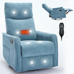 Heat Massage Manual Recliner Chair with Rocker and Swivel in Fabric for Living Room detail image 38