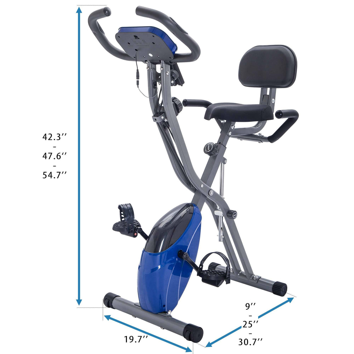 Folding Stationary Bike with 16-Level Magnetic Resistance, 300 lb Capacity detail image 67
