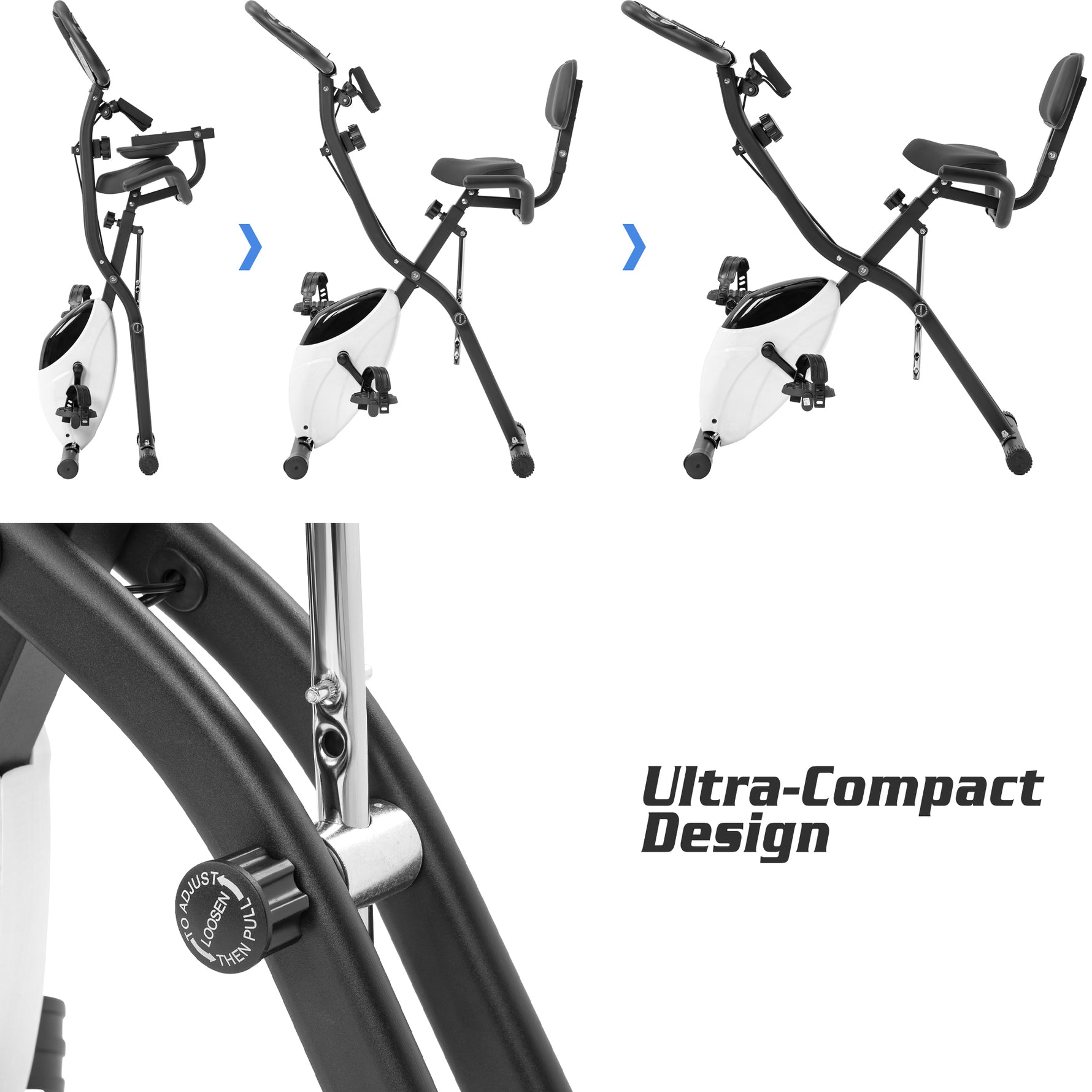 Folding Stationary Bike with 16-Level Magnetic Resistance, 300 lb Capacity detail image 50