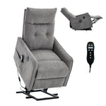 Chenille Single-Motor Power Lift Recliner with Massage & Heat detail image 14