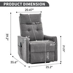 Chenille Single-Motor Power Lift Recliner with Massage & Heat detail image 13