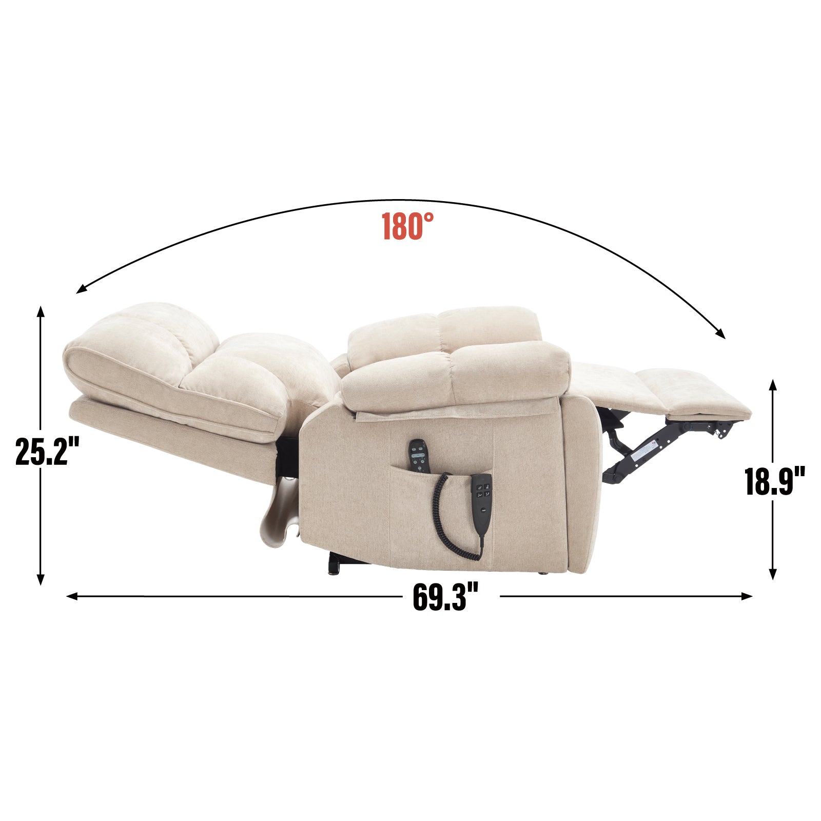Dual-Motor Power Lift Recliner with Heat & Massage, 350 lb Capacity detail image 11