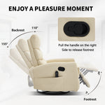 Heat Massage Manual Recliner Chair with Rocker and Swivel in Faux Leather for Living Room detail image 30