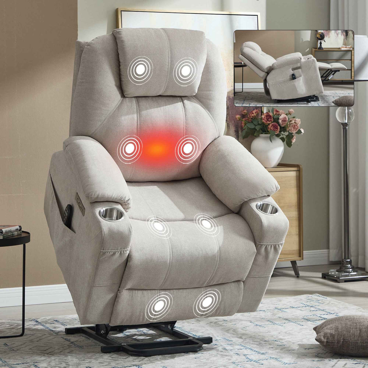 Dual-Motor Leather-Air Power Lift Recliner detail image 37