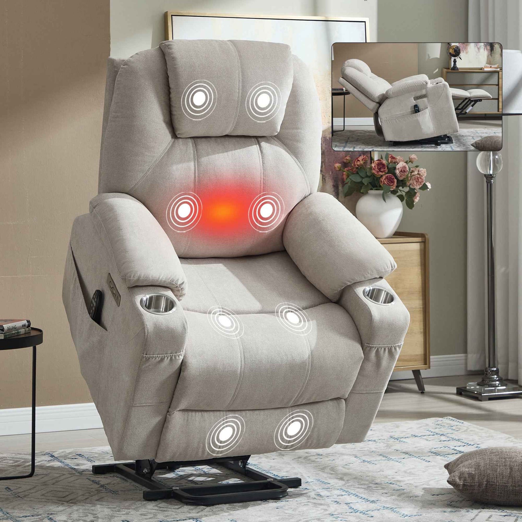 Dual-Motor Leather-Air Power Lift Recliner detail image 37