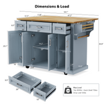 54 in. Rolling Kitchen Island with Drop Leaf & Storage product view 78