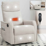 Heat Massage Manual Recliner Chair with Rocker and Swivel in Fabric for Living Room detail image 39