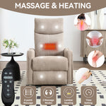 Heat Massage Manual Recliner Chair with Rocker and Swivel in Fabric for Living Room detail image 65