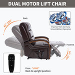 Dual-Motor Leather-Air Power Lift Recliner detail image 5