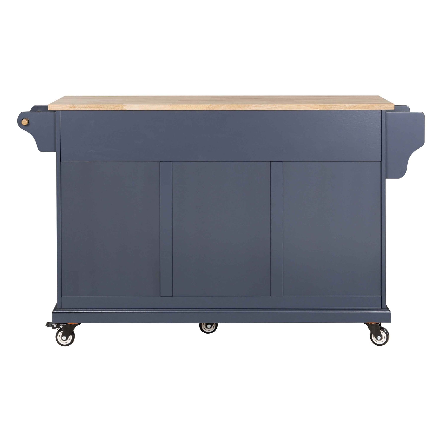 Rubberwood Drop-Leaf Kitchen Cart with 3 Drawers product view 43