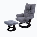 8-Point Massage Recliner with Ottoman, Heated Reclining Chair, Bent Wood Base detail image 16