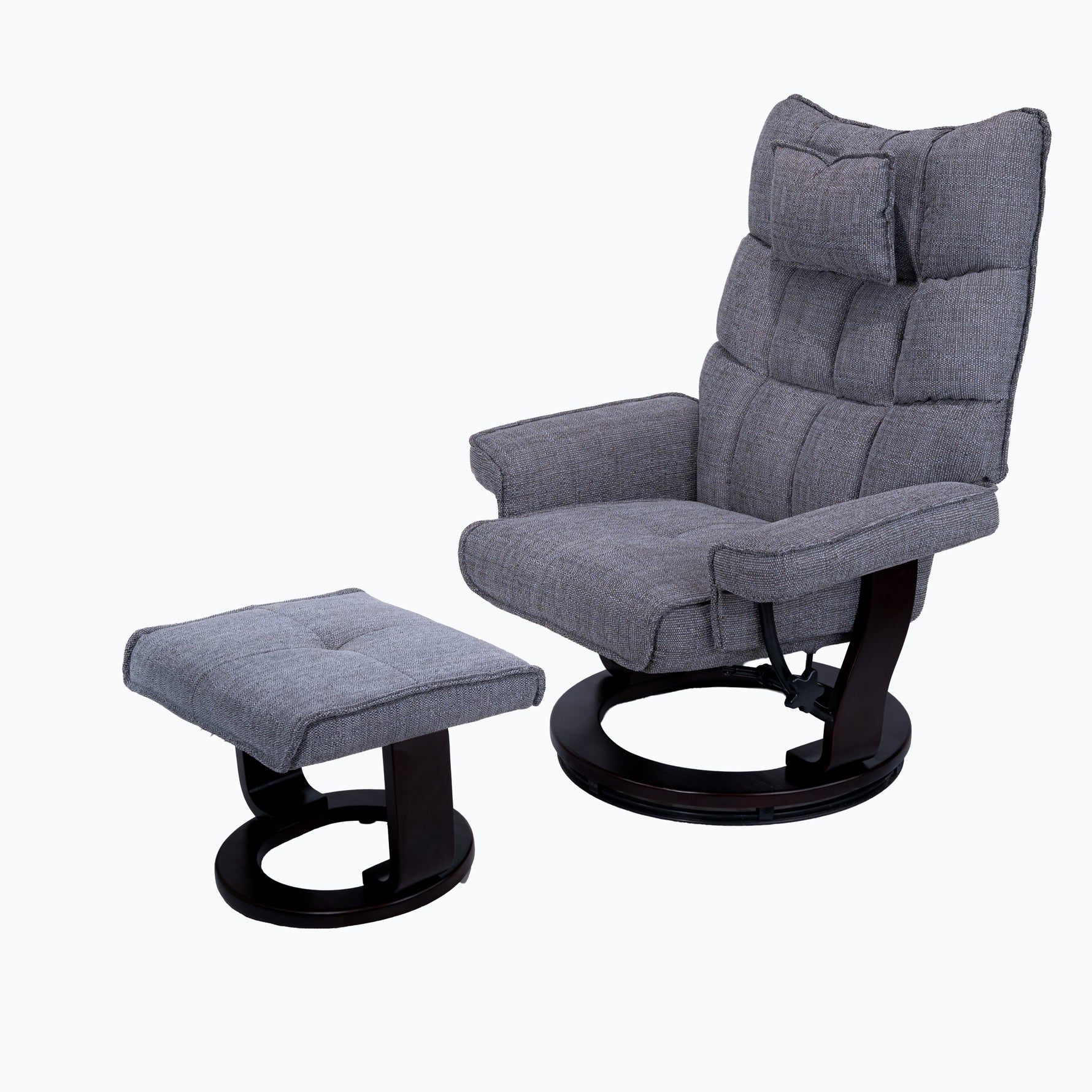 8-Point Massage Recliner with Ottoman, Heated Reclining Chair, Bent Wood Base detail image 16