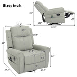 Modern PU Leather Manual Recliner Chair with 270° Swivel, Massage detail image 22