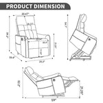 Chenille Single-Motor Power Lift Recliner with Massage & Heat detail image 57