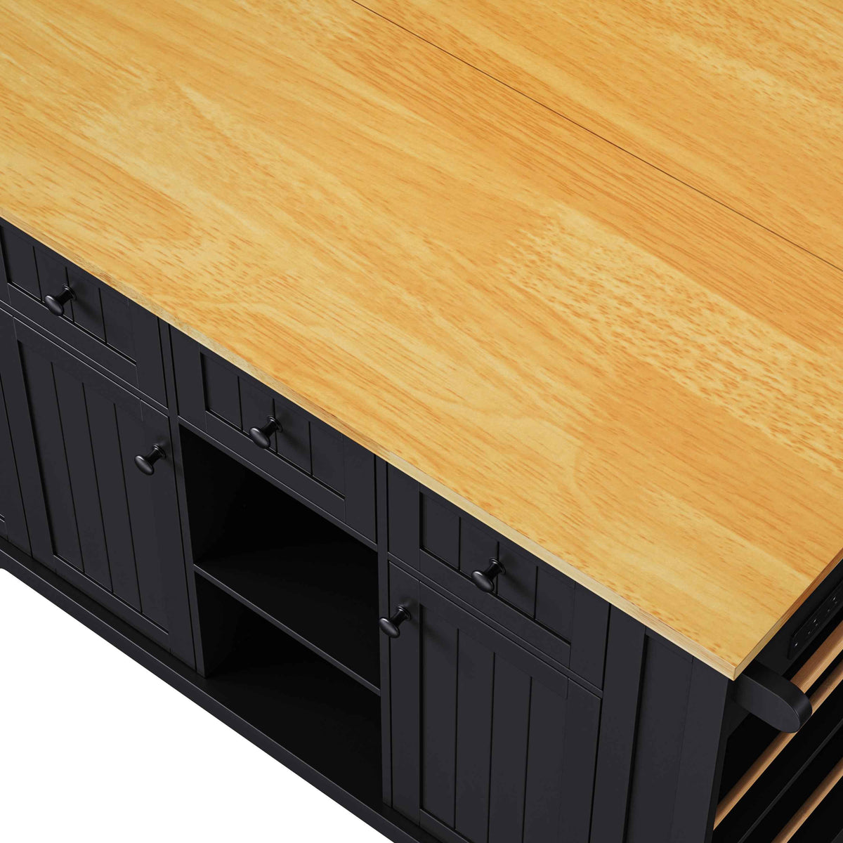 53 in. Farmhouse Kitchen Island with Power Outlet & Stools product view 123