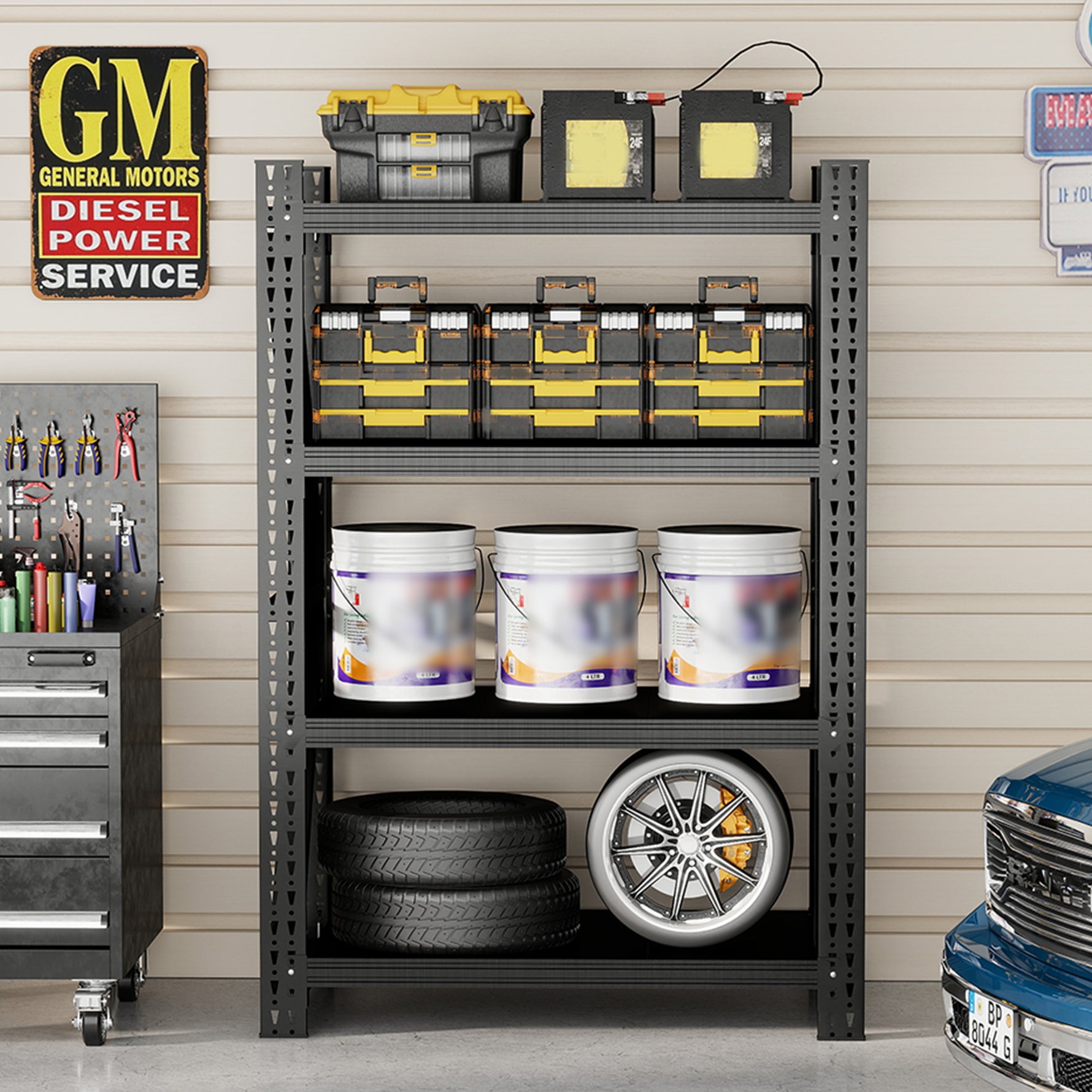 Heavy-Duty Adjustable Garage Shelving for Warehouse Storage for workshop, garage, storage, or utility use