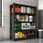 Industrial Heavy-Duty Metal 5-Tier Adjustable Shelving Unit with Pegboard for workshop, garage, storage, or utility use