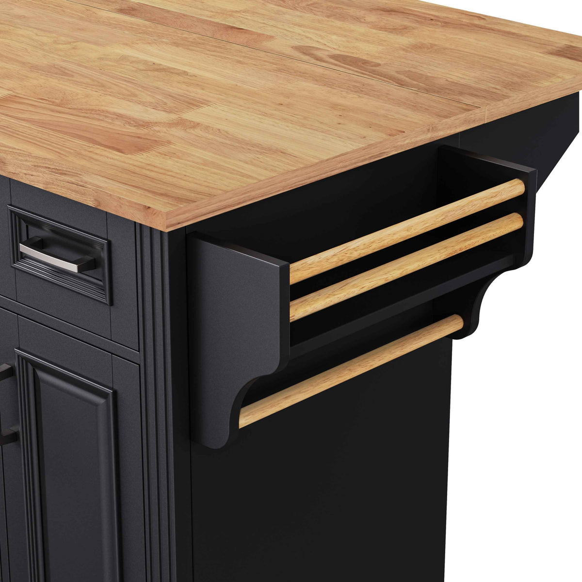 54 in. Rolling Kitchen Island with Drop Leaf & Storage product view 59