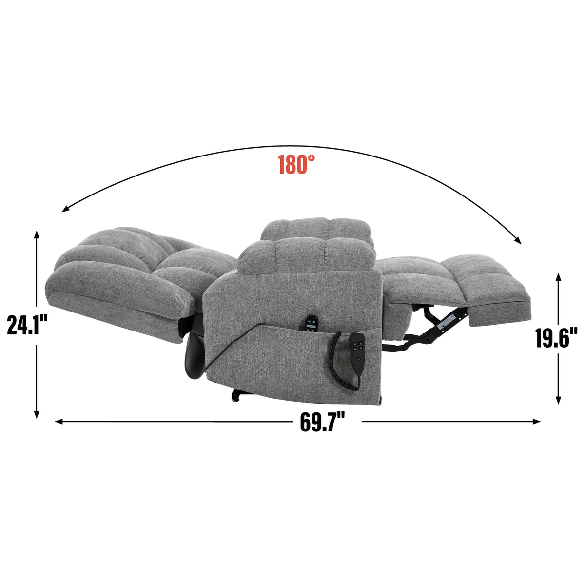 Dual-Motor Heat & Massage Power Lift Recliner, 350 lb Capacity detail image 67
