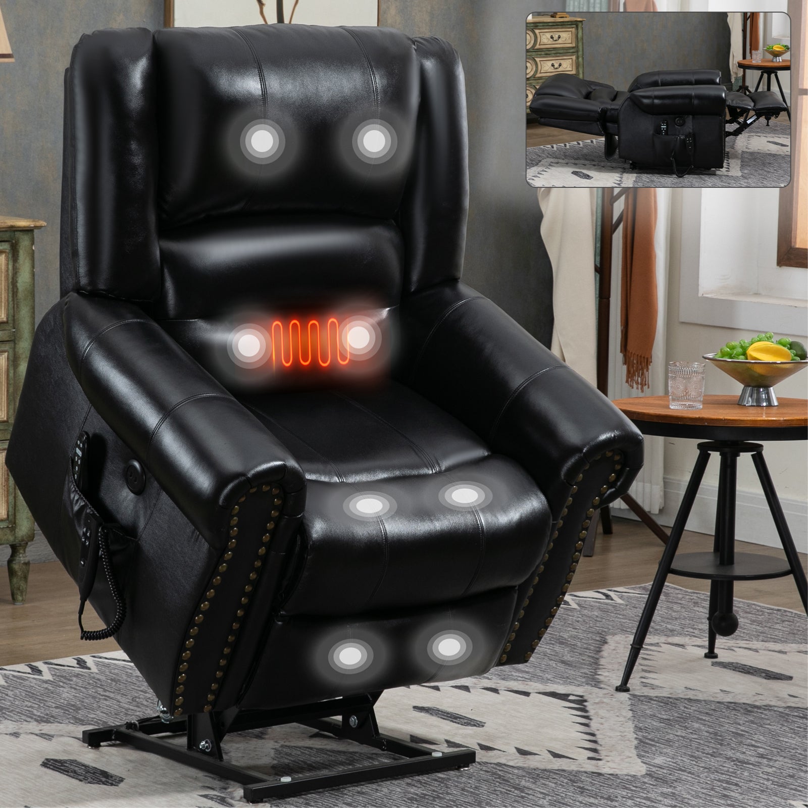 Dual-Motor Power Lift Heat & Massage Recliner detail image 38
