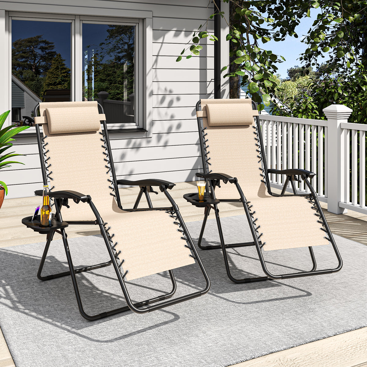 Folding Zero Gravity Lounge Chair with Headrest product image