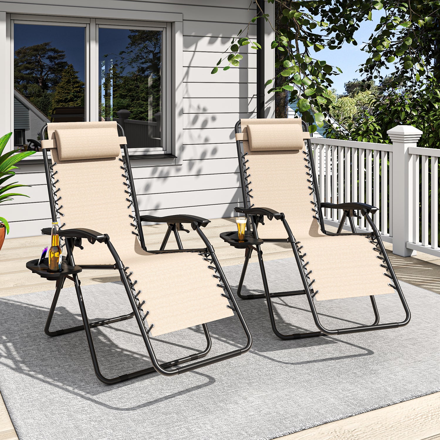 Folding Zero Gravity Lounge Chair with Headrest product image