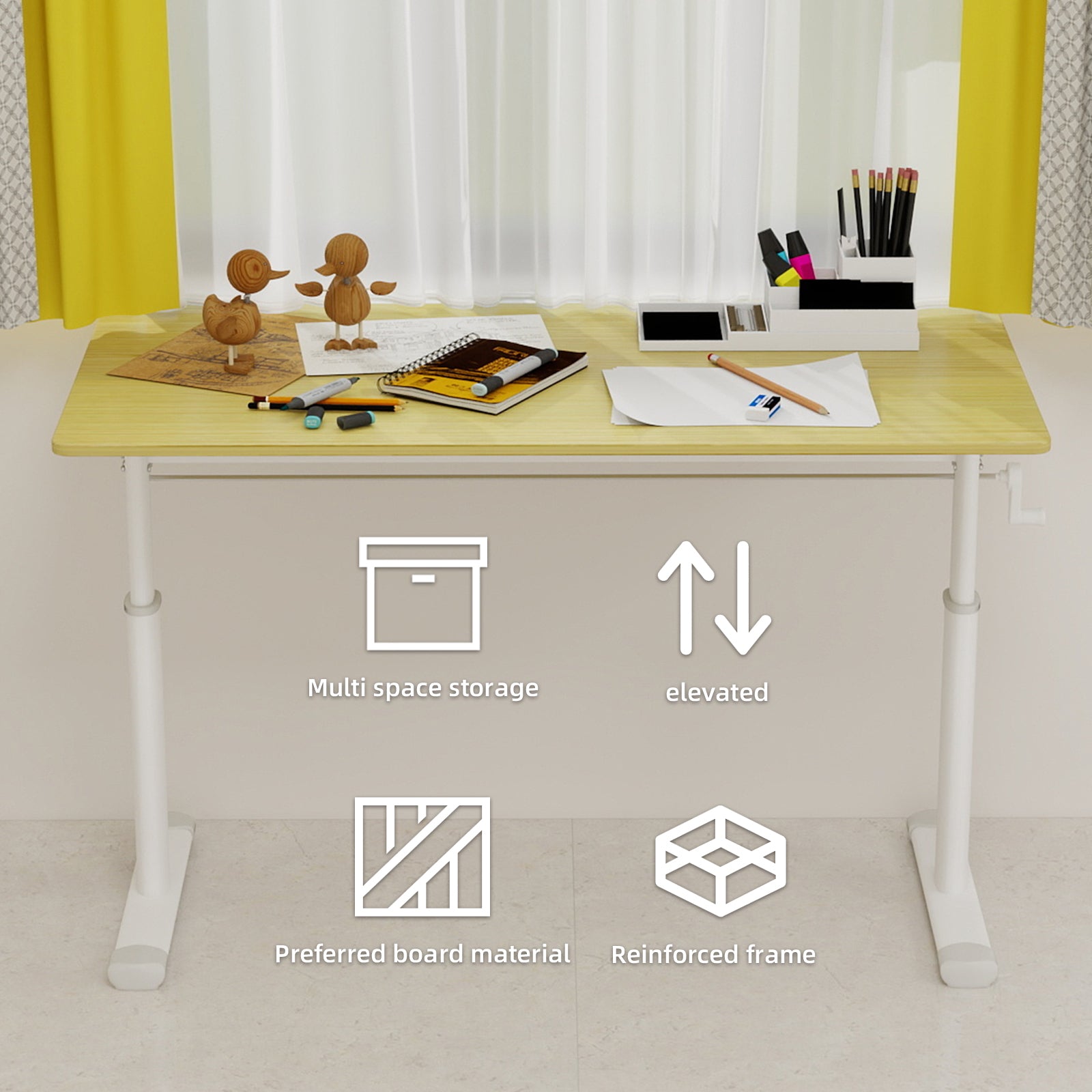 Height Adjustable Study Desk for Home Office workspace desk setup