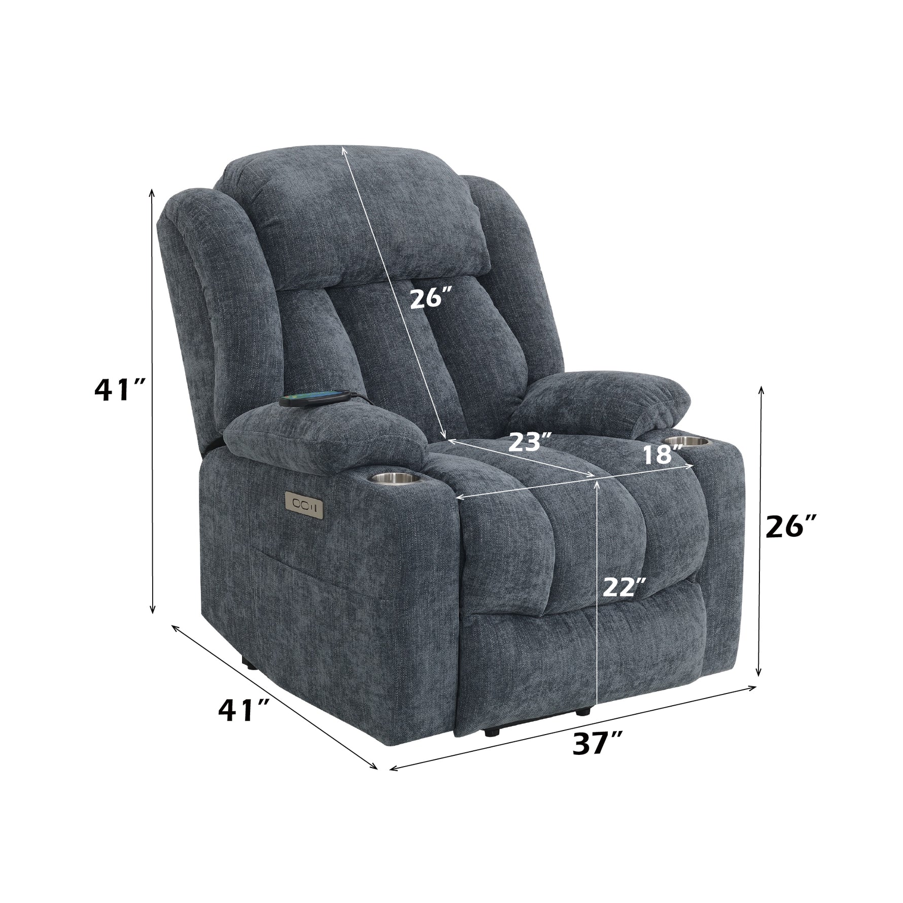 Nairi Power Recliner with Lift and Heating and Massage detail image 12