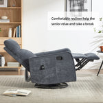 Heat Massage Manual Recliner Chair with Rocker and Swivel in Fabric for Living Room detail image 30