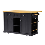 53 in. Farmhouse Kitchen Island with Power Outlet & Stools product view 132