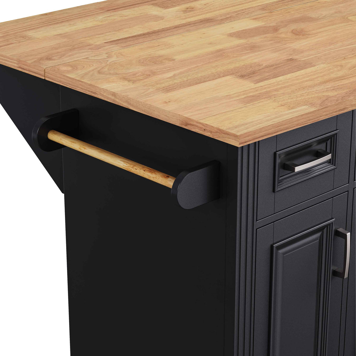 54 in. Rolling Kitchen Island with Drop Leaf & Storage product view 56
