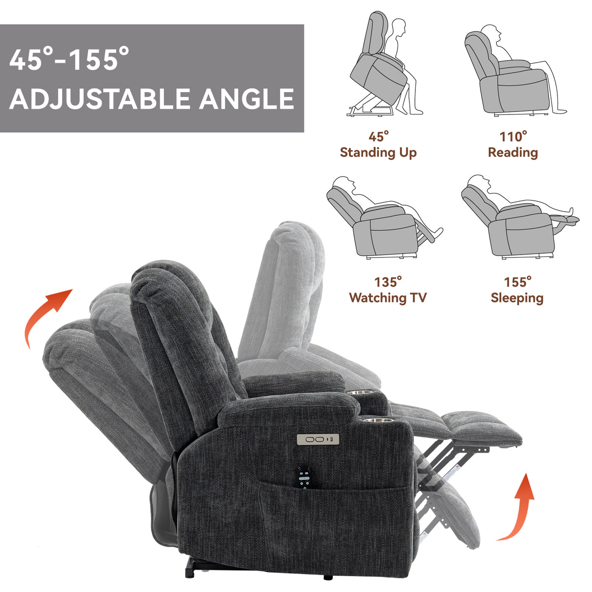 Large Power Lift Heat & Massage Recliner detail image 14