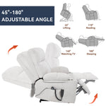 Chenille Dual-Motor Power Lift Recliner, 350 lb Capacity detail image 9