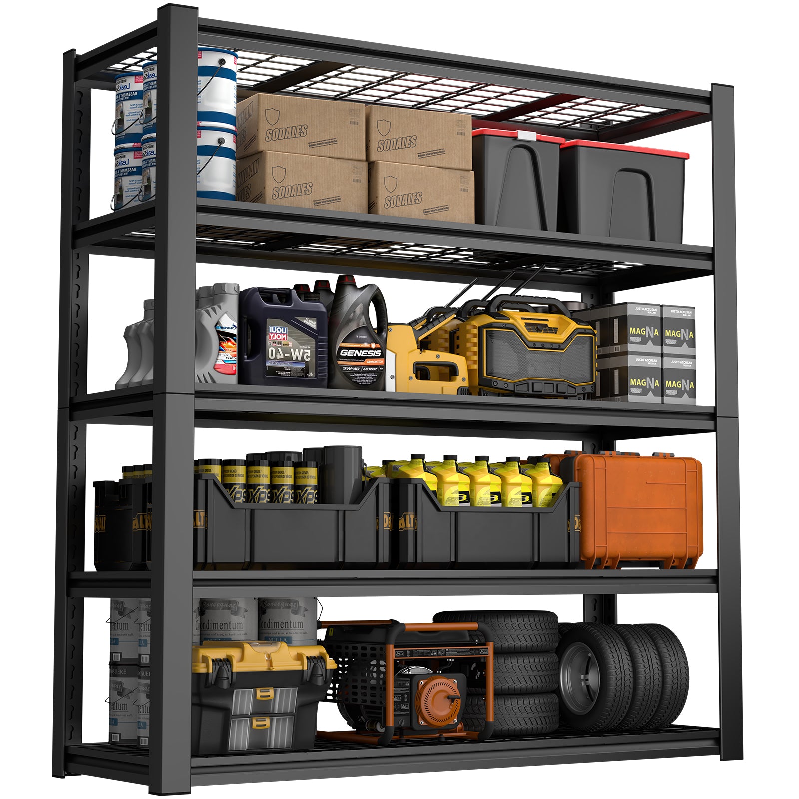 59" Heavy-Duty Metal Garage Storage Rack for workshop, garage, storage, or utility use
